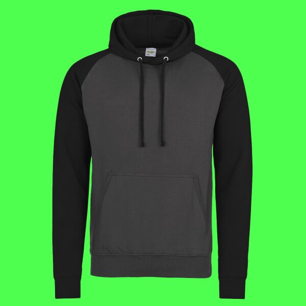 Adult Midweight Contrast Baseball Hooded Sweatshirt Thumbnail